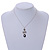 Delicate Beaded Bow Pendant with Silver Tone Chain In Pewter Tone - 37cm L/ 8cm Ext - view 3