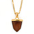 Small Brown Crystal Acorn Pendant with Gold Tone Chain - 40cm L/ 6cm Ext - view 5