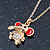 Small Crystal Elephant Pendant With Gold Tone Snake Chain - 40cm Length/ 4cm Extension - view 4