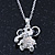 Small Crystal Elephant Pendant With Silver Tone Snake Chain - 40cm Length/ 4cm Extension