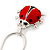Black, Red Enamel Ladybug Pendant With Silver Tone Snake Chain - 40cm Length/ 4cm Extension - view 3