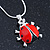 Black, Red Enamel Ladybug Pendant With Silver Tone Snake Chain - 40cm Length/ 4cm Extension - view 2