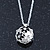 Black, White Enamel, Crystal Flower Ball Pendant With Silver Tone Chain - 40cm Length/ 5cm Extension - view 4