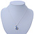 Blue, White Enamel, Crystal Flower Ball Pendant With Silver Tone Chain - 40cm Length/ 5cm Extension - view 10