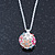 Multicoloured Enamel, Crystal Flower Ball Pendant With Silver Tone Chain - 40cm Length/ 5cm Extension - view 7