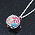 Multicoloured Enamel, Crystal Flower Ball Pendant With Silver Tone Chain - 40cm Length/ 5cm Extension - view 9