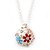 Multicoloured Enamel, Crystal Flower Ball Pendant With Silver Tone Chain - 40cm Length/ 5cm Extension - view 10