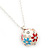 Multicoloured Enamel, Crystal Flower Ball Pendant With Silver Tone Chain - 40cm Length/ 5cm Extension - view 2