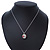 White, Red Enamel, Crystal Flower Ball Pendant With Silver Tone Chain - 40cm Length/ 5cm Extension - view 8