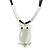 Cat Eye Owl Pendant On Black Waxed Cords In Silver Tone Metal - 38cm Length/ 5cm Extension - view 6