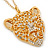 Exotic Swarovski Crystal 'Tiger' Pendant In Gold Plating - 74cm Length/ 9cm Extension - view 5