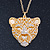 Exotic Swarovski Crystal 'Tiger' Pendant In Gold Plating - 74cm Length/ 9cm Extension - view 4