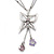 Butterfly Pendant with Double Chain In Silver Tone - 37cm L/ 8cm Ext