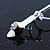 Small Crystal, Black Enamel High Heel Shoe Pendant With Silver Tone Snake Chain - 40cm Length/ 4cm Extension - view 2