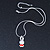 Small Crystal, Red Enamel Bunny Pendant With Silver Tone Snake Chain - 40cm Length/ 4cm Extension - view 6
