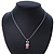 Small Crystal, Red Enamel Bunny Pendant With Silver Tone Snake Chain - 40cm Length/ 4cm Extension - view 8