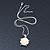 Cream Acrylic Rose Pendant With Silver Tone Snake Chain - 40cm Length/ 5cm Extension - view 3