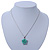 Mint Green Acrylic Rose Pendant With Silver Tone Snake Chain - 40cm Length/ 5cm Extension - view 3