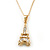 Crystal Eiffel Tower Pendant With Gold Tone Chain - 40cm Length/ 5cm Extension - view 10