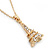 Crystal Eiffel Tower Pendant With Gold Tone Chain - 40cm Length/ 5cm Extension - view 11