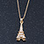 Crystal Eiffel Tower Pendant With Gold Tone Chain - 40cm Length/ 5cm Extension - view 12