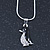 Cute Black Enamel, Crystal 'Penguin' Pendant With Snake Chain In Silver Tone - 40cm Length/ 5cm Extension - view 2