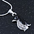 Cute Black Enamel, Crystal 'Penguin' Pendant With Snake Chain In Silver Tone - 40cm Length/ 5cm Extension - view 3