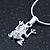 Small Crystal Frog Pendant With Silver Tone Snake Chain - 40cm Length/ 4cm Extension - view 10