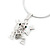 Small Crystal Frog Pendant With Silver Tone Snake Chain - 40cm Length/ 4cm Extension - view 3