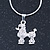 Small Crystal Poodle Pendant With Silver Tone Snake Chain - 40cm Length/ 4cm Extension - view 2
