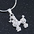 Small Crystal Poodle Pendant With Silver Tone Snake Chain - 40cm Length/ 4cm Extension - view 3