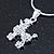 Small Crystal Poodle Pendant With Silver Tone Snake Chain - 40cm Length/ 4cm Extension - view 9