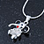 Small Crystal Elephant Pendant With Silver Tone Snake Chain - 40cm Length/ 4cm Extension - view 7