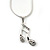 Silver Tone Crystal Musical Note Pendant With Snake Chain - 40cm Length/ 5cm Extension - view 2