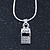 Small Crystal Blow Whistle Pendant With Silver Tone Snake Chain - 40cm Length/ 4cm Extension - view 8