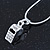Small Crystal Blow Whistle Pendant With Silver Tone Snake Chain - 40cm Length/ 4cm Extension - view 7