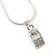 Small Crystal Blow Whistle Pendant With Silver Tone Snake Chain - 40cm Length/ 4cm Extension - view 3