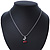 Red, Clear Crystal Double Cherry Pendant With Silver Tone Snake Chain - 40cm Length/ 4cm Extension - view 8