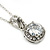 12mm Clear CZ Round Pendant With Silver Tone Chain - 40cm Length - view 3