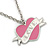 PINK COOKIE IN PURSE Enamel Heart Pendant With 42cm L/ 5cm Ext Rhodium Plated Chain - view 3