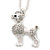 Clear Crystal Poodle Pendant With Silver Tone Chain - 44cm Length/ 4cm Extension - view 2