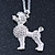 Clear Crystal Poodle Pendant With Silver Tone Chain - 44cm Length/ 4cm Extension