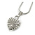 Silver Tone Crystal Heart Pendant With Snake Chain - 38cm Length/ 6cm Extension - view 2