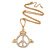 Crystal 'Peace In The Crown' Pendant With Long Chain In Gold Plating - 74cm Length/ 9cm Extension - view 2
