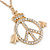 Crystal 'Peace In The Crown' Pendant With Long Chain In Gold Plating - 74cm Length/ 9cm Extension - view 3