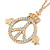 Crystal 'Peace In The Crown' Pendant With Long Chain In Gold Plating - 74cm Length/ 9cm Extension - view 7