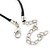 Multi Crystal Turtle Pendant With Black Leather Cord In Burnt Silver Tone - 40cm L/ 4cm Ext - view 5