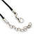 Clear Crystal Cat Pendant With Black Leather Cord In Burnt Silver Tone - 40cm L/ 4cm Ext - view 6