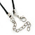 Multi Crystal Parrot Pendant With Black Leather Cord In Burnt Silver Tone - 40cm L/ 4cm Ext - view 4