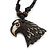 Unisex Acrylic Eagle Pendant With Black Waxed Cotton Cord - Adjustable - view 2